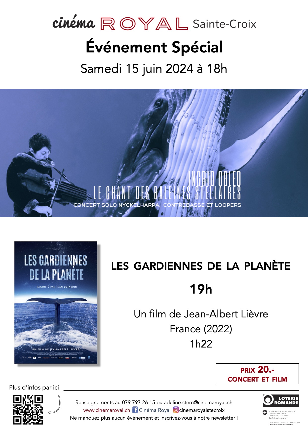 soireie baleines affiche event 15.6.24